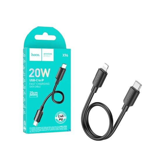 Cabo Hoco X96 Hyper Tipo-c para Lightning PD 2,4A 25CM Preto Cabo Hoco X96 Hyper Tipo-c para Lightning PD 2,4A 25CM Preto